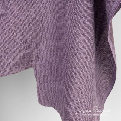 Light violet linen fabric in twill weave washed 8 Violet linen fabric, specially washed