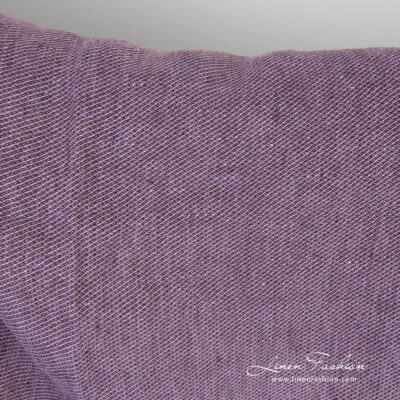 Light violet linen fabric in twill weave washed 6 Violet linen fabric in fine delicate design