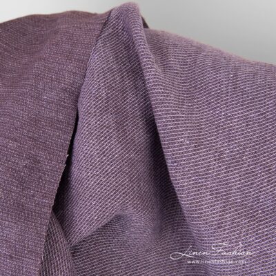 Light violet linen fabric in twill weave washed 7 Violet linen fabric woven in light and dark violet yarns