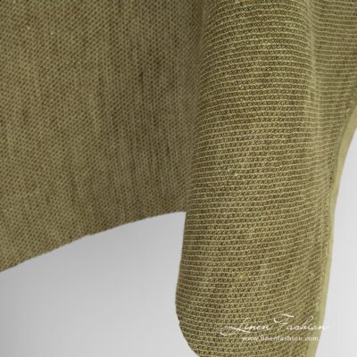 Green linen fabric in twill weave washed 8 Green linen fabric, specially washed to increase softness