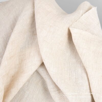 Linen fabric light sand twill weave washed 8 Linen fabric in light sand color, specially washed