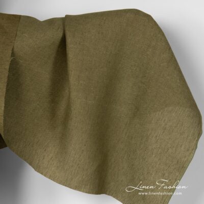 Moss green linen fabric in diagonal pattern 5 Moss green linen fabric in diagonal pattern.