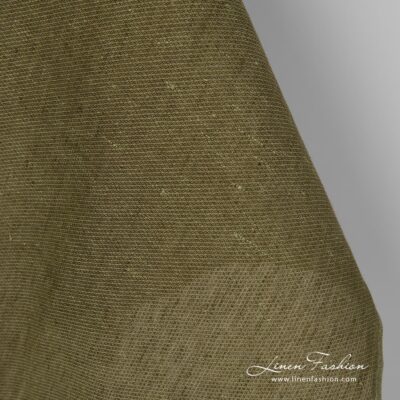 Moss green linen fabric in diagonal pattern 7 100% linen fabric in moss green.