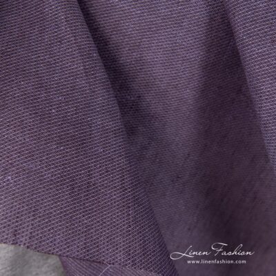Dark lavender dyed 100% linen fabric.