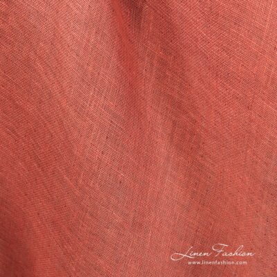 Double sided linen fabric in red.