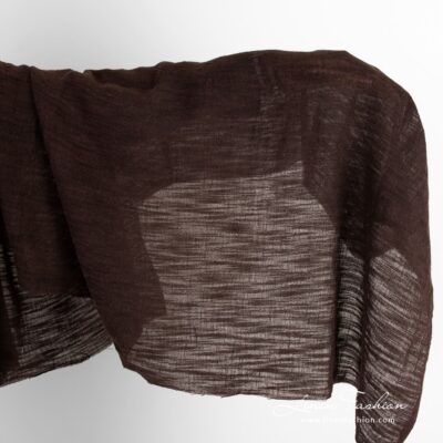 Dark brown linen cotton fabric washed 5 Dark brown linen cotton fabric