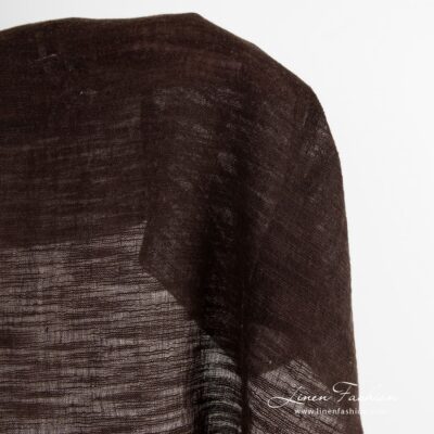 Dark brown linen cotton fabric washed 8 Dark brown linen cotton fabric, specially washed