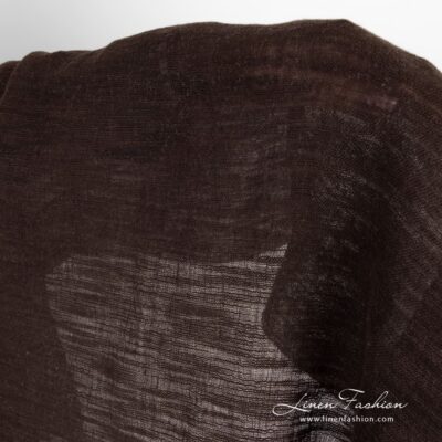 Dark brown linen cotton fabric washed 7 Dark brown linen cotton fabric, gauze