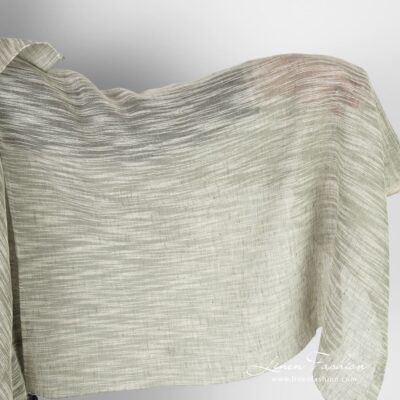 Linen cotton greenish fabric