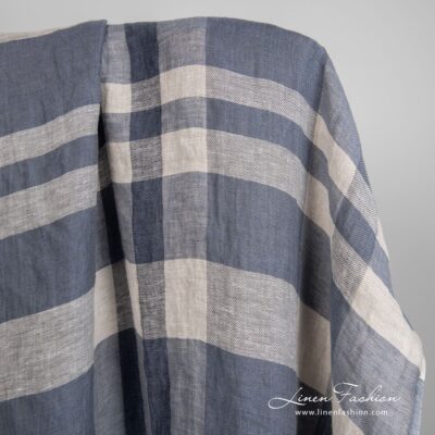 Linen fabric in grey stripes washed 6 Linen fabric in grey stripes, specially washed to increase softness