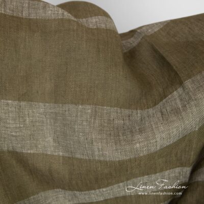 Dark green 100% linen fabric