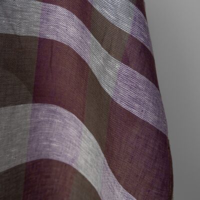 Linen fabric in violet and brown stripes 8 Linen fabric in violet and brown stripes, 180cm