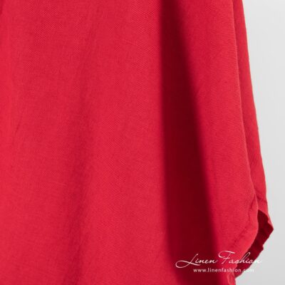 Linen cotton fabric in red color, perfect for home textile and clothes