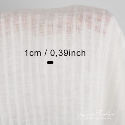 Washed off-white striped linen fabric 8 Off white linen fabric.