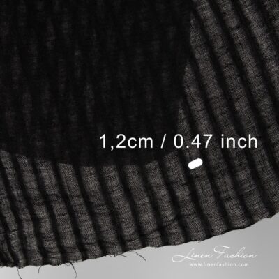 100% linen fabric in black colour.