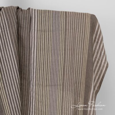 Washed multicolored linen fabric with stripes 5 Multicolored linen fabric