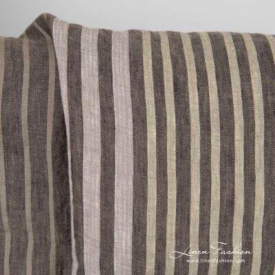 Washed multicolored linen fabric with stripes 6 Multicolored linen fabric with stripes