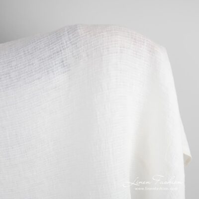White linen fabric in stripes