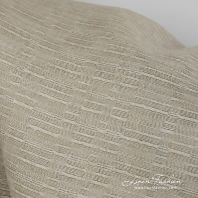 100% linen fabric in light brown colour.