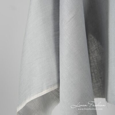 Grey dyed 100% linen fabric.