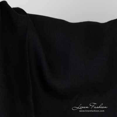 Light linen fabric in black