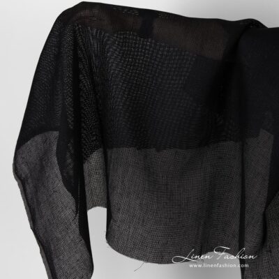 Linen fabric black canvas.