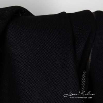 Black canvas linen fabric.