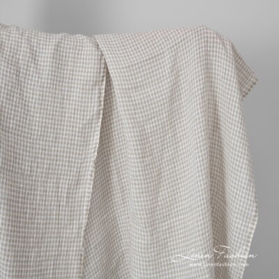 beige checks transparent linen, washed.