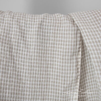 beige checks transparent linen, leight weight.