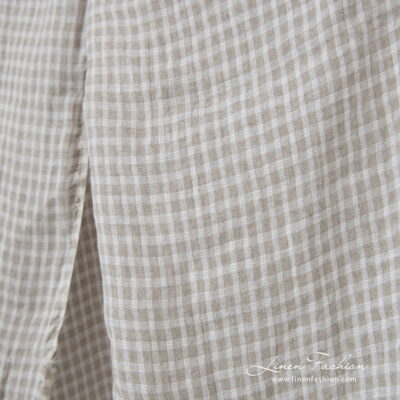 beige checks transparent linen, gauze.