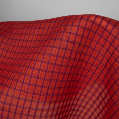 Linen fabric red and violet transparent checks 7 Linen fabric red and violet transparent checks, 150cm