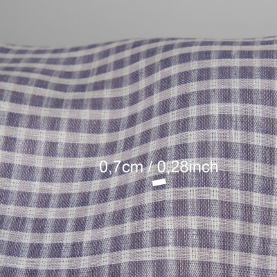 Linen fabric white and violet transparent checks 8 Linen fabric white and violet transparent checks, with measurements