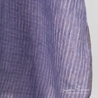 Washed violet open weave checked linen fabric 7 Violet openweave linen fabric in transparent checks