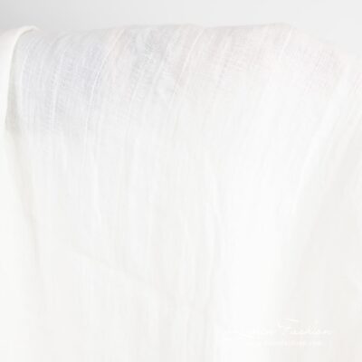 Off-white linen fabric with delicate stripes washed 7 Off-white linen fabric with delicate vertical stripes