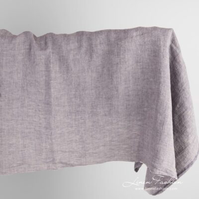 Linen fabric in brown and violet melange washed 6 Linen fabric in brown and violet melange