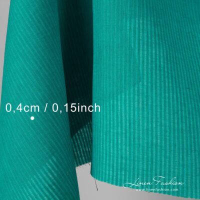 Green dyed linen fabric.