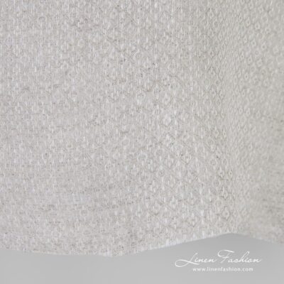 Light grey linen fabric in diamond pattern 7 Light grey linen fabric ends