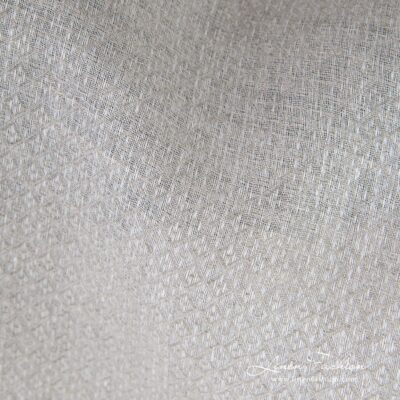 Light grey linen fabric in diamond pattern 8 Light grey linen dobby fabric