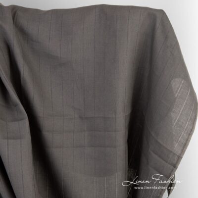 Grey-brown linen fabric in stripes
