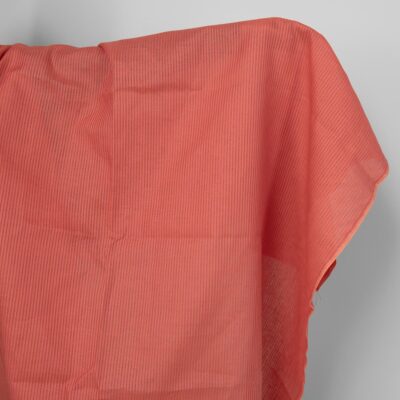 Linen fabric in coral and pink stripes