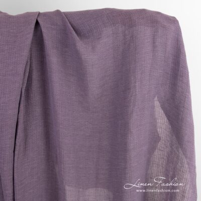 Transparent violet linen cotton fabric washed 5 Transparent violet linen cotton fabric