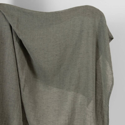 Grey linen cotton fabric in small delicate design