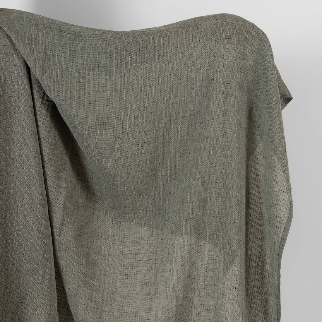 Grey linen cotton fabric in small delicate design