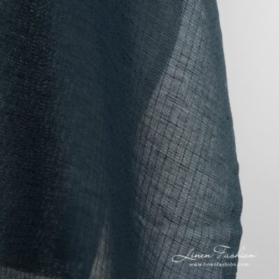Dark blue linen cotton fabric, gauze
