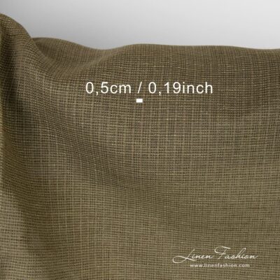 Transparent green linen cotton fabric 8 Green linen cotton fabric, striped