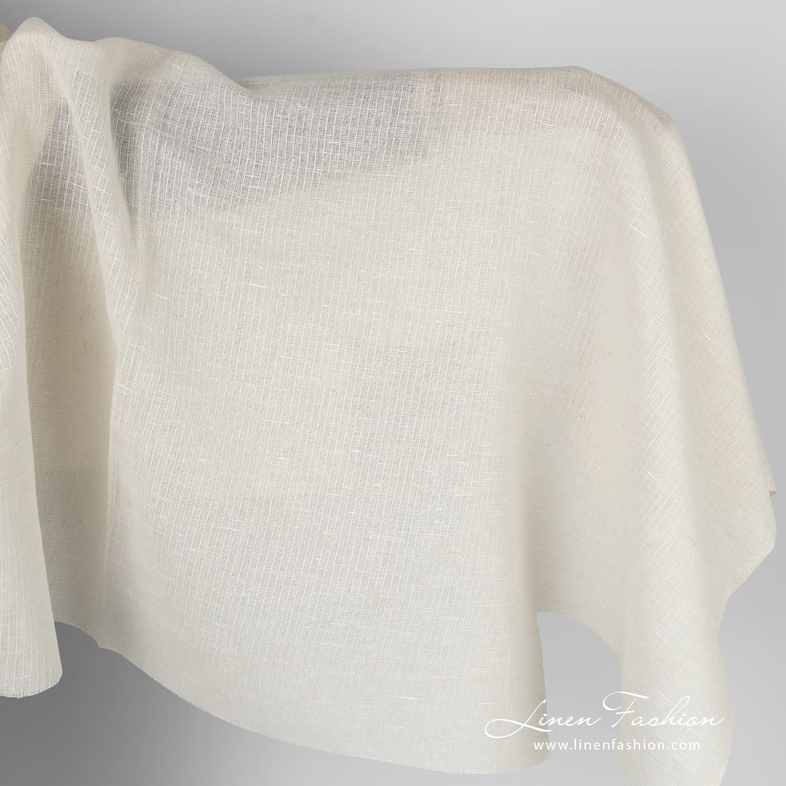 Transparent brownish linen cotton fabric