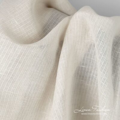 Transparent brownish linen cotton fabric 6 Transparent brownish linen cotton fabric, striped