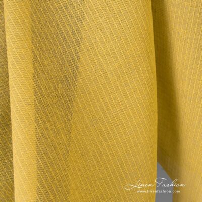 Transparent yellow linen cotton fabric 6 Yellow linen cotton fabric, transparent