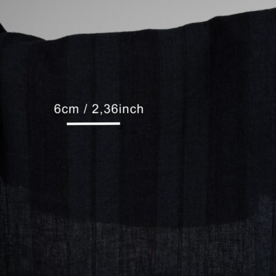 Washed linen fabric black and dark blue stripes 8 Washed linen fabric black and dark blue stripes with measurements