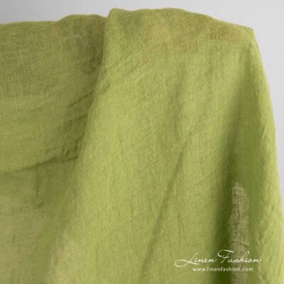 Transparent linen fabric in green